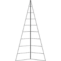 vidaXL Kerstdecoratie kerstboom 210 cm metaal zwart
