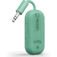 TwelveSouth AirFly Pro 2 – Geniet van in-flight entertainment – Verbind 1 of 2 hoofdtelefoons via Bluetooth – 25+ uur batterijduur – Geel - Groen