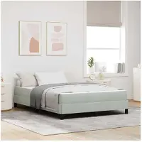 vidaXL Boxspring bed met matras Lichtgrijs 140 x 200 cm Stof