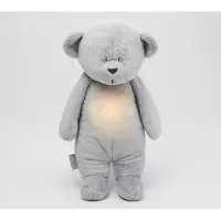 Moonie The Humming Bear Zilver Natur 2.0 - organic - hartslag knuffel - beer