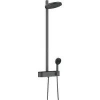 Hansgrohe Pulsify S opbouw regendouche met 2 standen hoofddouche brushed black chrome