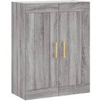 vidaXL Hoge kast 69,5x34x180 cm bewerkt hout grijs sonoma eikenkleurig