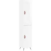 vidaXL Hoge kast 34,5x34x180 cm bewerkt hout hoogglans wit