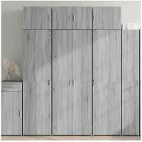 vidaXL Hoge kast 70x42,5x185 cm bewerkt hout grijs sonoma eikenkleurig