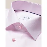 Eton Katoenen overhemd effen roze slim fit