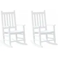 vidaXL Schommelstoelen 2 st voor kinderen massief populierenhout wit