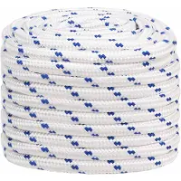 vidaXL Multifunctioneel touw 20 mm 50 m Wit en Blauw PP
