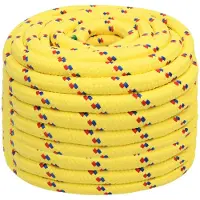 vidaXL Multifunctioneel touw 20 mm 25 m Geel PP 2400 kg Max. belasting