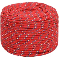 vidaXL Multifunctioneel touw 10 mm 25 m Rood PP 645 kg Max. belasting