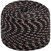 vidaXL Multifunctioneel touw 8 mm 50 m Zwart en Rood PP