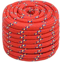 vidaXL Multifunctioneel touw 20 mm 50 m Rood PP 2400 kg Max. belasting