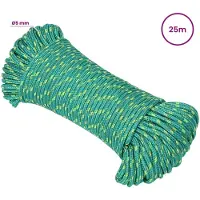 vidaXL Multifunctioneel touw 5 mm 25 m Groen PP 150 kg Max. belasting