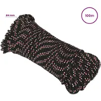 vidaXL Multifunctioneel touw 4 mm 100 m Zwart en Rood PP