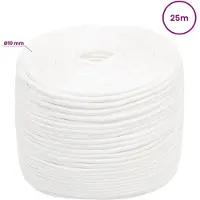 vidaXL Multifunctioneel touw 10 mm 25 m Wit PP 645 kg Max. belasting
