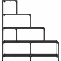 vidaXL Boekenkast 4-laags 139 x 33,5 x 149 cm Bewerkt hout Zwart eiken