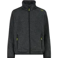 CMP - Boy's Jacket Jacquard Knitted - Fleecevest 152, zwart/grijs