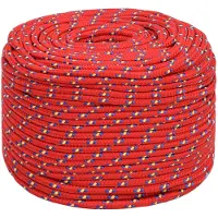 vidaXL Multifunctioneel touw 8 mm 25 m Rood PP 420 kg Max. belasting