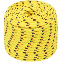 vidaXL Multifunctioneel touw 12 mm 100 m Geel PP 930 kg Max. belasting