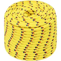 vidaXL Multifunctioneel touw 12 mm 25 m Geel PP 930 kg Max. belasting
