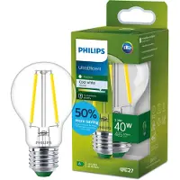 Philips UltraEfficient LED lamp - Transparant - 40W - E27-fitting - Koelwit licht: 4000K - Bespaar op energiekosten
