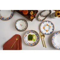 Bonna Dessertbord retro floral porselein 21 cm set van 6