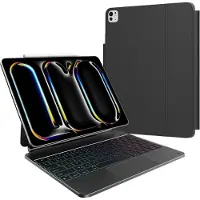 BlueBuilt Apple iPad Pro (2024) 13 inch Toetsenbord Hoes AZERTY Zwart
