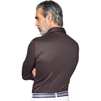 Desoto business overhemd Luxury slim fit bruin effen katoen