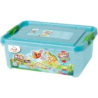 Clics Toys Clics Spaghettiez flexibele verbindingsstaven, verpakt in een opbergbox, 200 stuks.