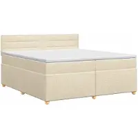 vidaXL Boxspringbed met matras Crèmekleurig 200 x 200 cm Stof