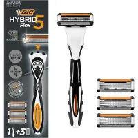 BIC Hybrid 5 Flex - Scheermesjes - Voor Mannen - 5 Titanium Scheerbladen - Heren Scheermes Houder met 3 Navullingen - 1 set