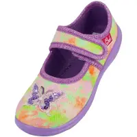 Beck Huisschoenen kiwi / lila / oranje / abrikoos