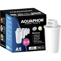 AQUAPHOR Filterpatroon A5, verpakking van 3+1. Filtert kalk, chloor en zware metalen
