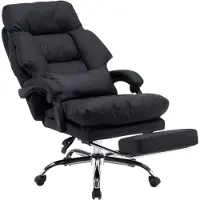 MyBuero Directiestoel / draaistoel Relax Legoro met voetsteun, kunstleer, zwart,