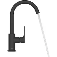 Hansgrohe Rebris S wastafelkraan met draaibare uitloop zwart mat