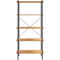 vidaXL Opbergrek 5-laags 80x40x163 cm zwart en eikenkleurig