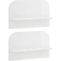 vidaXL Wandplank 2 st Hoogglans Wit 60 x 13,5 x 37,5 cm Bewerkt hout