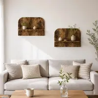 vidaXL Wandplank 2 st Gerookt eiken 60 x 13.5 x 37.5 cm Bewerkt hout