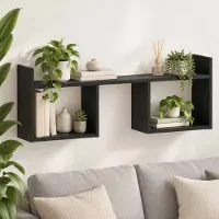 vidaXL Wandplank Zwart eiken 90 x 17 x 32 cm Bewerkt hout
