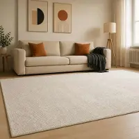 vidaXL Tapijt Crèmekleurig 300 x 400 cm 100% Polyester 3 mm Wasbaar