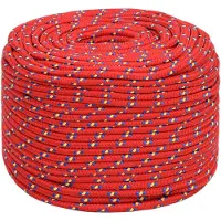 vidaXL Multifunctioneel touw 10 mm 100 m Rood PP 645 kg Max. belasting