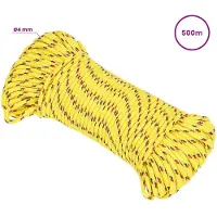 vidaXL Multifunctioneel touw 4 mm 500 m Geel PP 105 kg Max. belasting