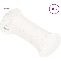 vidaXL Multifunctioneel touw 3 mm 50 m Wit PP 67,5 kg Max. belasting