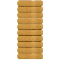 vidaXL Badhanddoeken FROGN 10 st 100x150 cm 360 g/m² goud