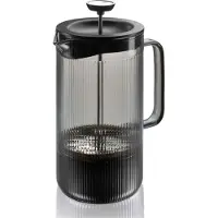 GEFU CRISTIANO French Press Koffiezetter – 1.000 ml – Borosilicaatglas – Smoke Grey