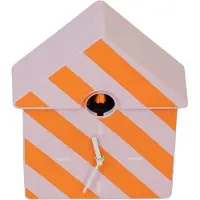 Housevitamin Wandklok - Kuuklok - Patroon: Oranje/Roze - 24x27x9 cm