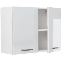 Vicco Glazen keukenkast R-Line, wit, hoogglans/wit, 80 cm, model 71457