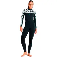 Roxy Rise Natural 3/2 Mm Dames Wetsuit Van Neopreen Met Lange Mouwen En Rits Op De Borst