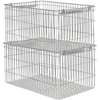 Ferm Living Opbergmand Cala Stackable Baskets Stainless Steel (Set van 2)