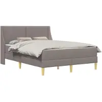 vidaXL Bedframe met matras Taupe 140 x 190 cm Polyester