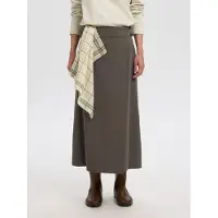 Selected Wikkel Maxi Rok Dames Bruin 38